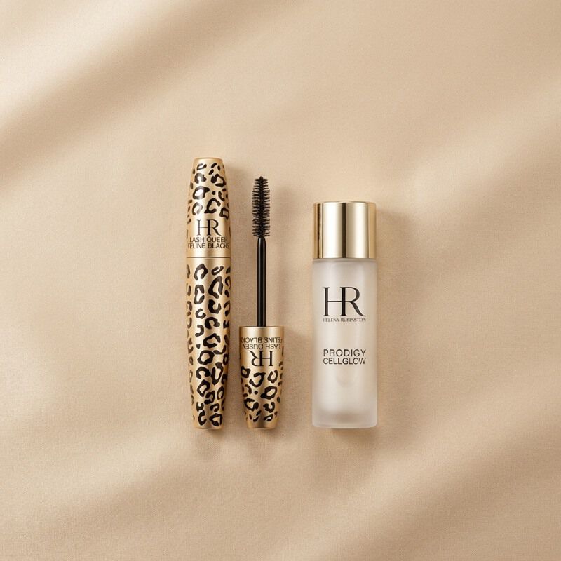 Mascara Lash Queen y tratamiento Prodigy Cellglow sobre seda